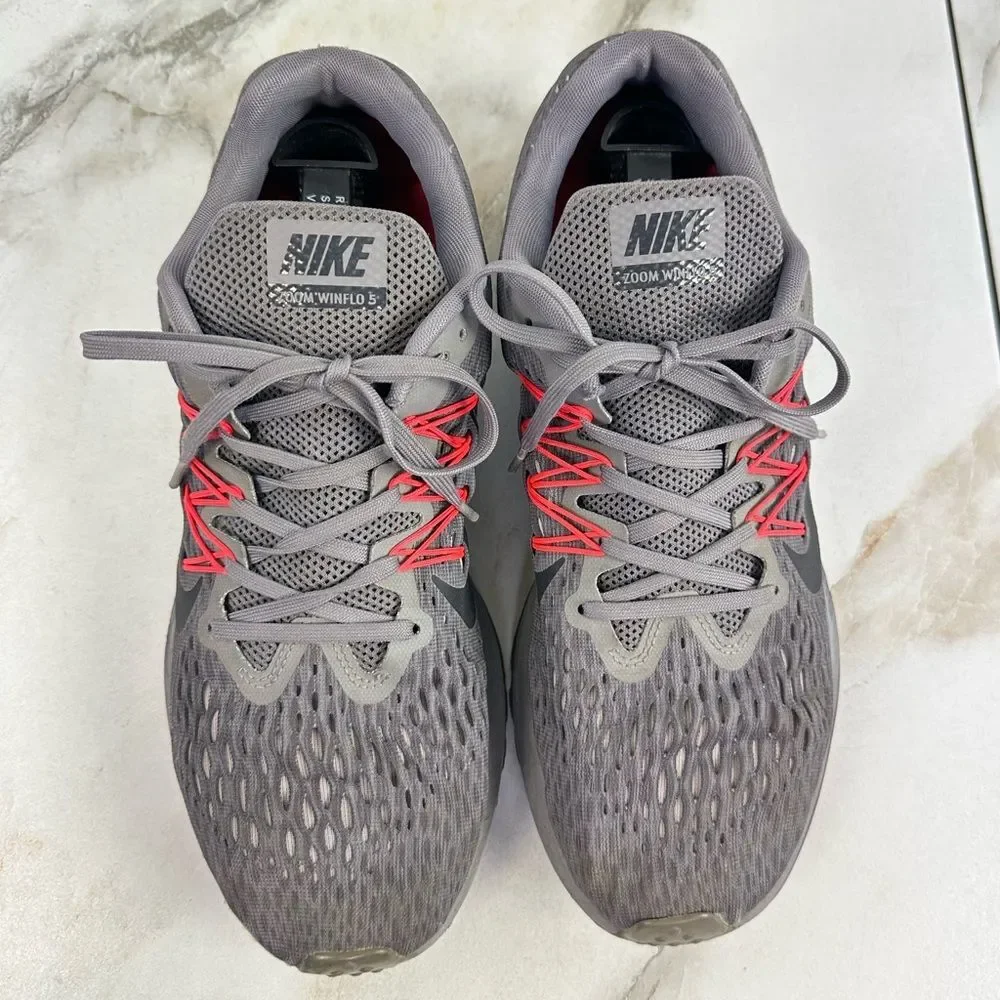 Nike Men's Zoom Winflo 5 Gunsmoke Gray Running Shoes Athletic Sneakers, Sz 10